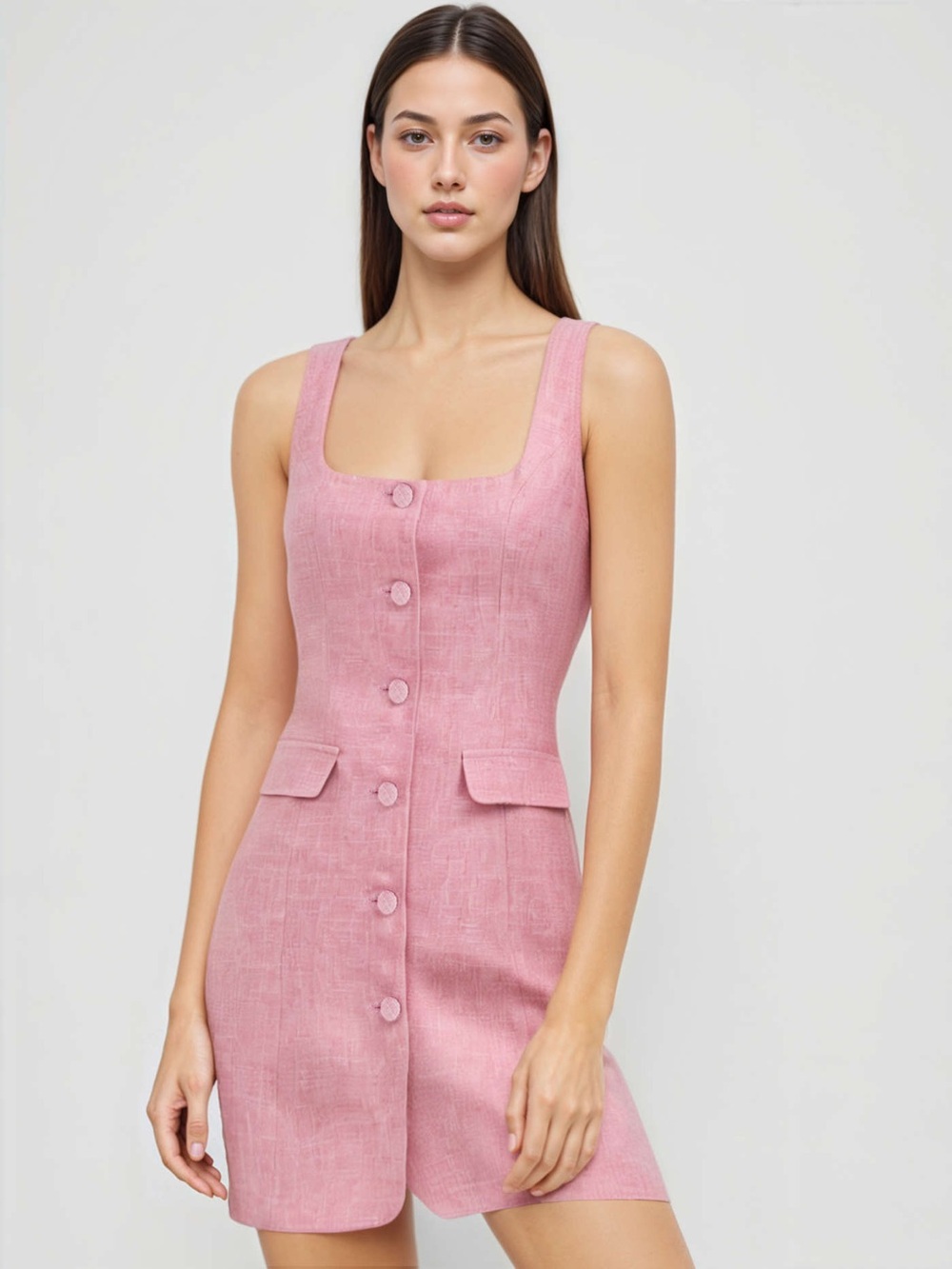 Cider Dress Pink Tweed Mini Coquette Dainty Feminine Medium M